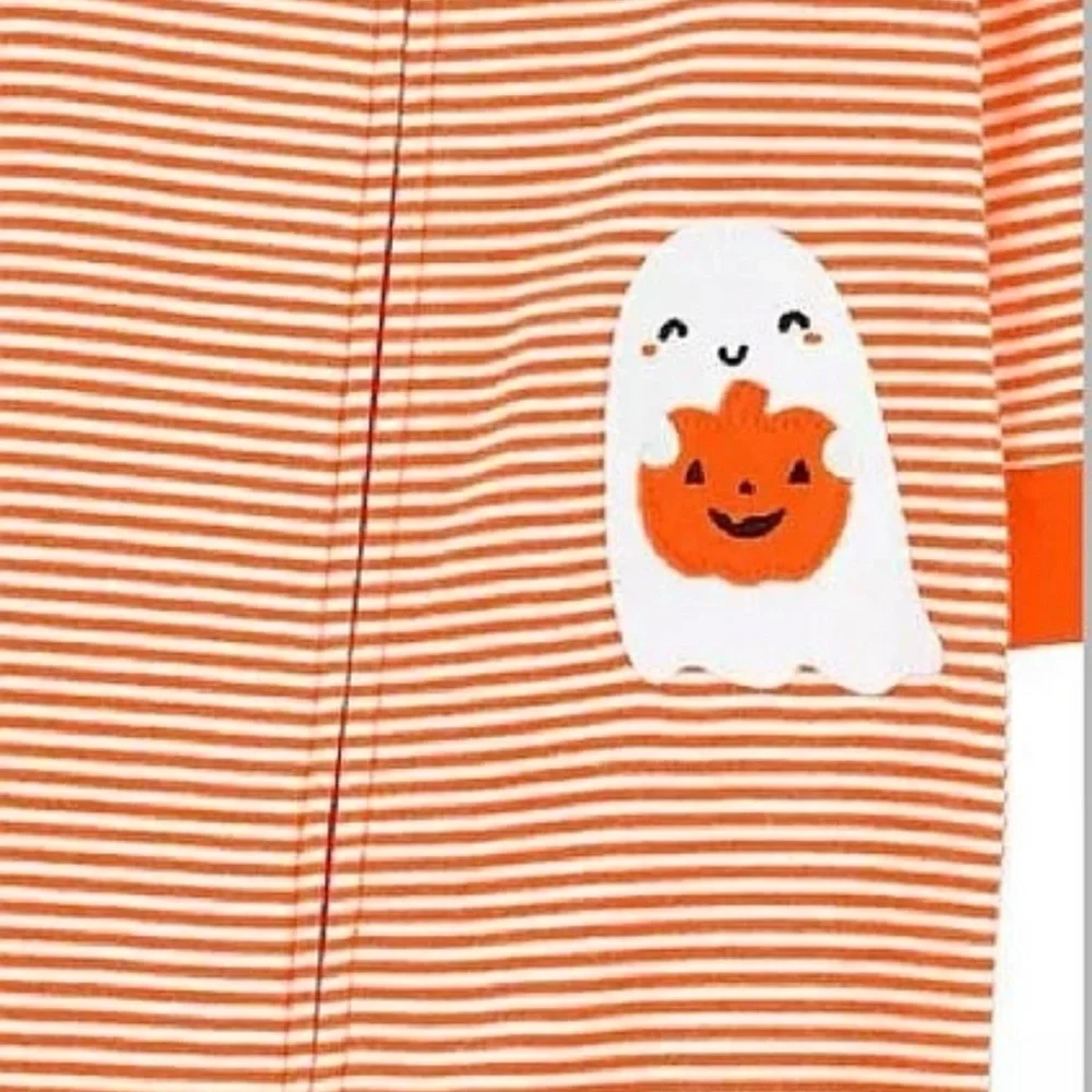 Carter's Toddler Halloween Ghost Striped Footed Pajama Sleeper nwt 3T